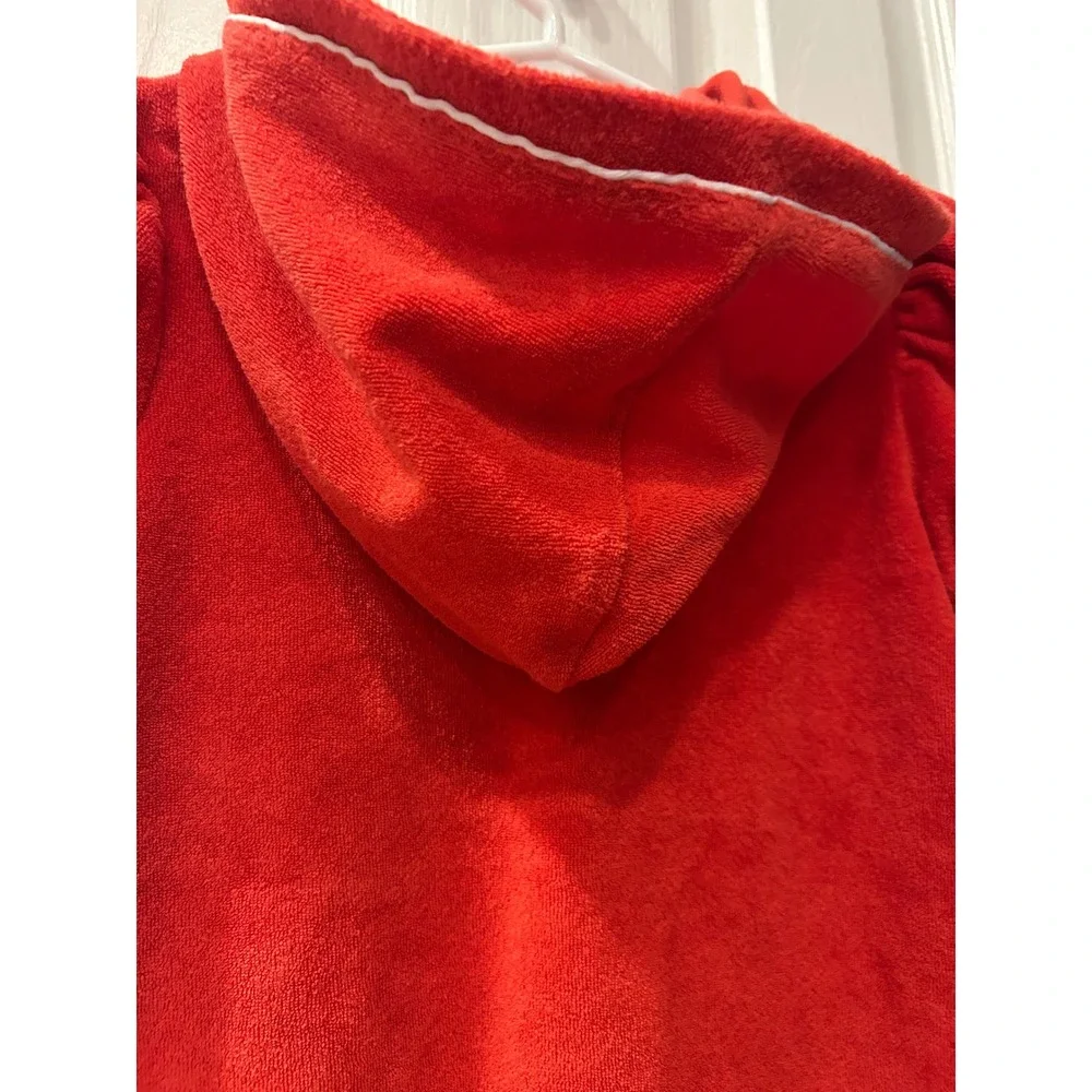 Janie and Jack Girls Red Terry Cloth Hooded‎ Swim Cover Up Dress Size 5 k7008